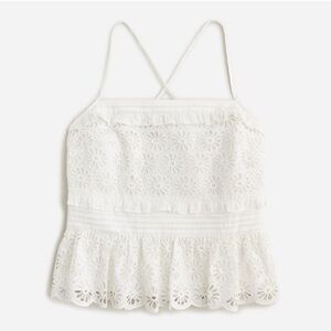 J. Crew cross-back smocked-waist eyelet top